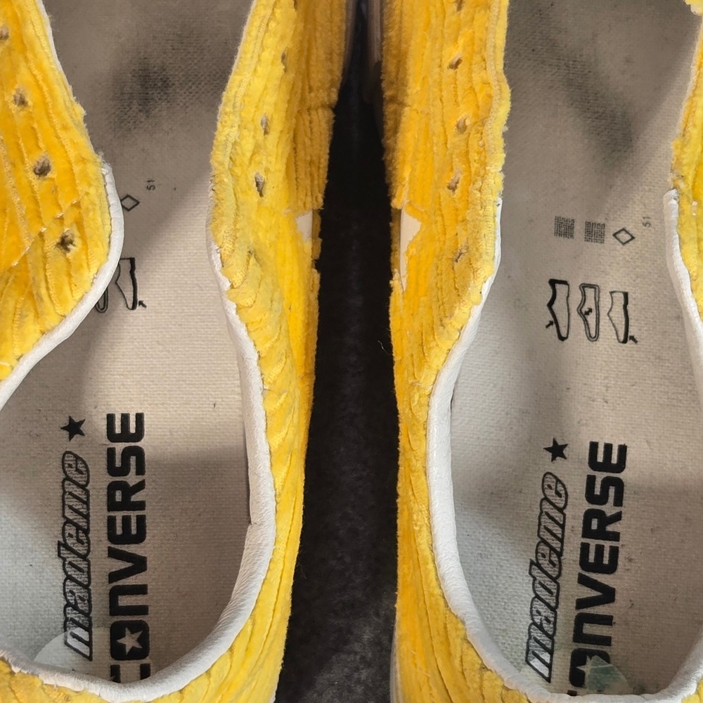 Rare Converse x MadeMe One Star Platform Yellow Corduroy Sneakers Womens 5.5 - Picture 9 of 10